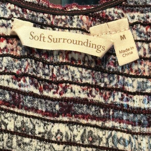 Soft Surroundings NWOT Macelo Pattern Maxi Dress Smocked mixed floral Medium - Picture 4 of 8